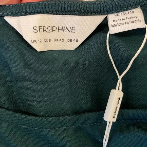 Seraphine emerald pleat nursing dress US size 8 NWT - Picture 5 of 6